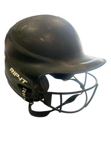 Used RIP-IT BLK M/L 6 1/2 - 7 3/8 Batting Helmet w/Mask Black M/L 11862-S000090425