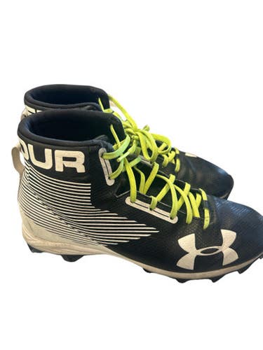 Used Under Armour BLK/WHT FOOTBALL Adult FB Cleats Black And White Senior 8 11862-S000090494