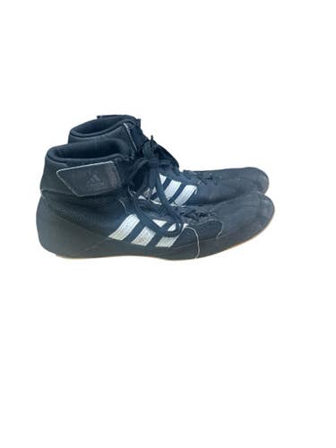 Used Adidas AQ3325 BLK/WHT SHOES Wrestling Shoes Black Senior 8 11862-S000091003