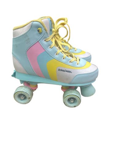 Used RollerDerby ROLLER STAR Junior Roller Quad Skates Sky Blue Adjustable 11862-S000091026