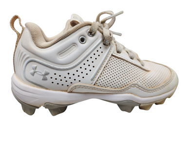 Used Under Armour GLYDE BB/SB Cleats White And Grey Youth 13.0 11862-S000089463