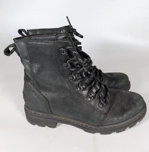 SOREL Lennox Lace Waterproof Boots Women's Size: 9.5 Black Leather Waterproof