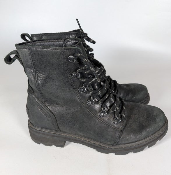 SOREL Lennox Lace Waterproof Boots Women's Size: 9.5 Black Leather Waterproof