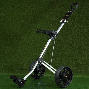 BAG BOY LT400 PUSH PULL 2 WHEEL GOLF BAG PUSHER, SILVER / BLACK ~ NICE!!