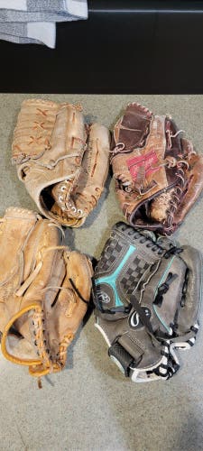 (4) baseball glove lot (Used)