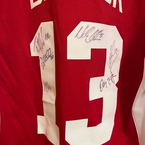 Medium Red Wings Screen Printed Jersey with Autographs
