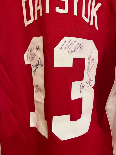 Medium Red Wings Screen Printed Jersey with Autographs