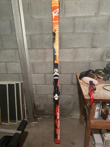 Unisex Rossignol 202 cm SG Racing Skis With Bindings Max Din 18 (Used)