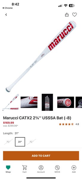 Marucci CATX2 Alloy Bat (-8) 23 oz 31" (New)