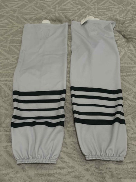 Ice Hockey Socks Gray with Black Adult 30” 32” Pro Stock New