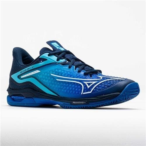 NIB WOMEN'S WAVE EXCEED TOUR 6 AC TENNIS SHOES (MUGEN BLUE / WHITE) #61GA247158