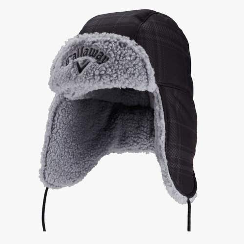 Callaway Thermal Bomber Hat (Black Plaid, One Size) 2023 Golf Cap NEW