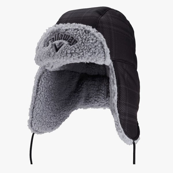 Callaway Thermal Bomber Hat (Black Plaid, One Size) 2023 Golf Cap NEW