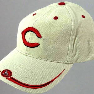 Cincinnati Reds Vintage Late '90s MLB White "Stache" NOS Cap (New)