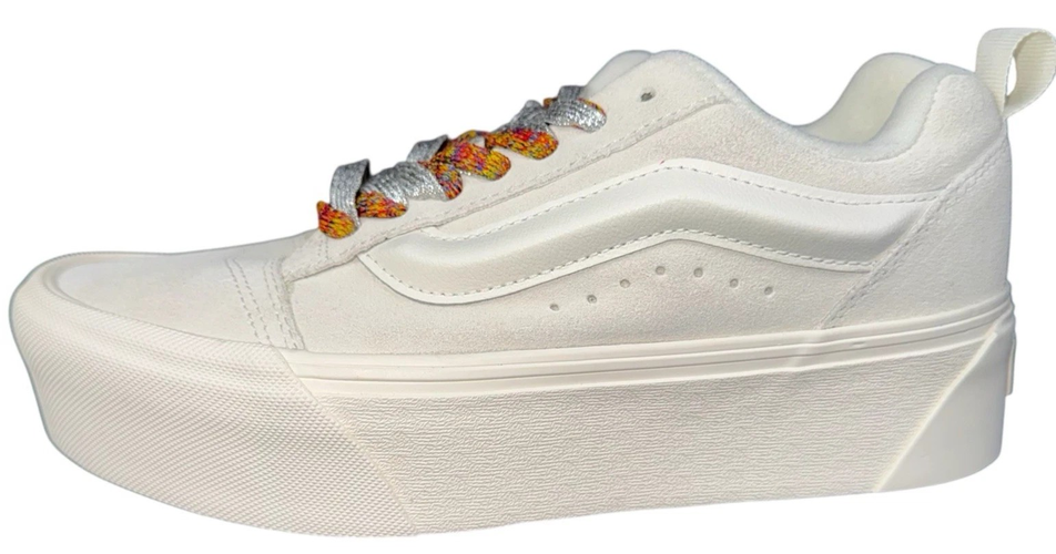 Vans Knu Skool Womens Size 8.5 Skater Shoe Sneakers White Suede Ultracush New