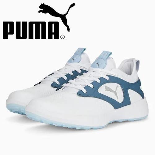 PUMA Womens IGNITE Malibu Spikeless Athletic Golf Shoes Size 6.5 White/Blue NEW!
