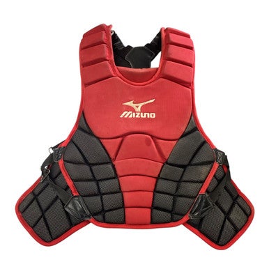 Used Mizuno ADULT FAST PITCH CHEST PROTECTOR Catchers Chest Protector Red Adult 11760-S000083061