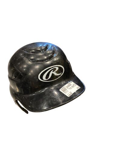 Used Rawlings BLACK BASEBALL HELMET Batting Helmet No Mask Black MD 11884-S000054017
