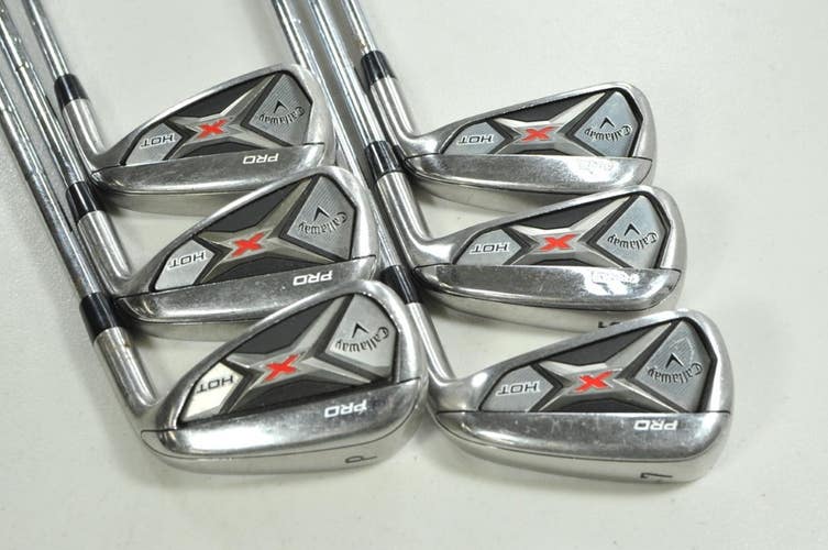 Callaway X Hot Pro 5-PW Iron Set Stiff Flex Right KBS Tour Steel # 203550