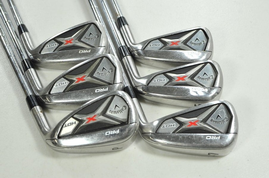 Callaway X Hot Pro 5-PW Iron Set Stiff Flex Right KBS Tour Steel # 203550
