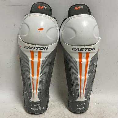 Used Easton MAKO M3 Junior Shin Guards White And Orange 11" 11855-S000192568