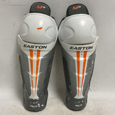 Used Easton MAKO M3 Junior Shin Guards White And Orange 11" 11855-S000192568