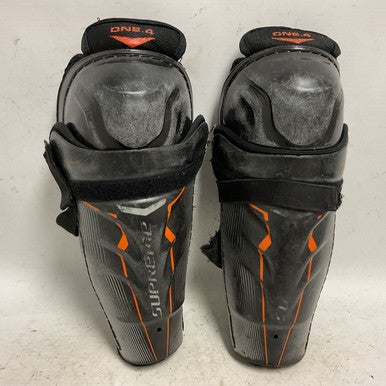 Used Bauer SUPREME ONE.4 Junior Shin Guards Black And Orange 10" 11855-S000192553