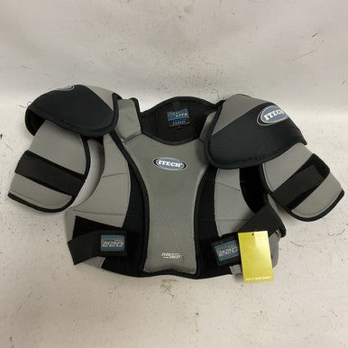Used Itech TECHLITE 220 Senior Shoulder Pads Black And Grey LG 11855-S000192514
