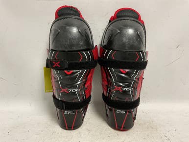 Used Bauer VAPOR X700 Junior Shin Guards Black And Red 11" 11855-S000192425