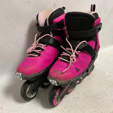 Used Rollerblade MICROBLADE G 5-8 Senior Rec Fitness Skates Pink Adjustable 11855-S000192396