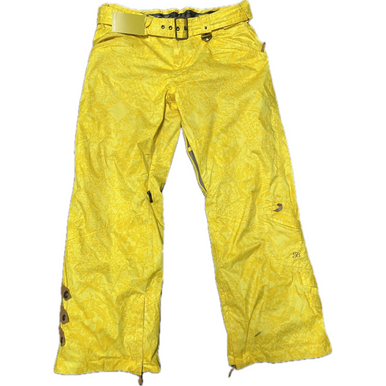 Used Oakley GRETCHEN BLEILER SIGNATURE SERIES Snow Pants W Yellow LG 11855-S000192350
