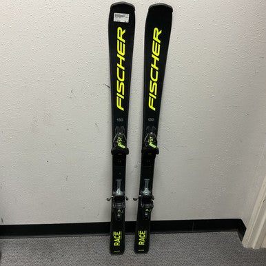 Used Fischer RACE Boys DH Ski/Binding Black 130 cm 11855-S000192239