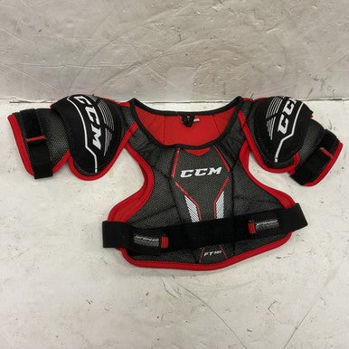 Used CCM JETSPEED FT350 Youth Shoulder Pads Black And Red LG 11855-S000192232
