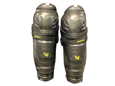 Used Bauer MACH AMP SHIN Senior Shin Guards Black 14" 11686-S000046619