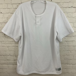 Sport-Tek 90836 Men's 100% Polyester 2-Button Baseball Jersey White XL