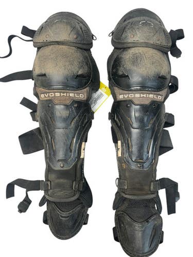 Used Evoshield SRZ 2.0 SHINS Catchers Leg Guards Black Junior 11835-S000199132
