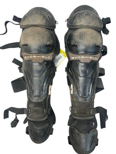 Used Evoshield SRZ 2.0 SHINS Catchers Leg Guards Black Junior 11835-S000199132