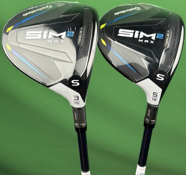 TaylorMade SIM2 MAX Fairway Wood Set 3W 15*, 5W 18* Fujikura Ventus Stiff RH NEW
