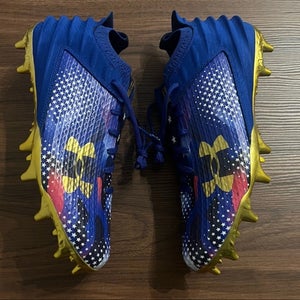 Under Armour Blur 2 MC Men's Size 12  Football Cleat USA Blue Gold 3027307-400