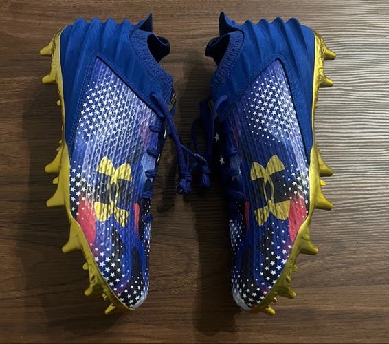 Under Armour Blur 2 MC Men's Size 12  Football Cleat USA Blue Gold 3027307-400