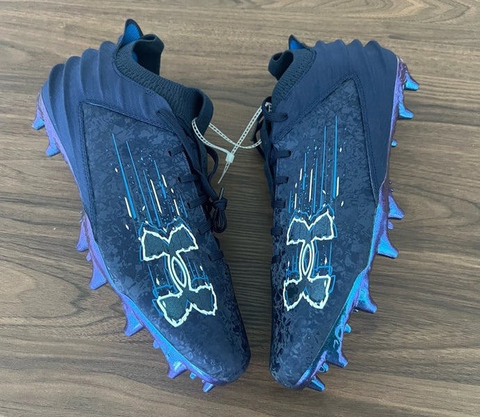 Size 14 Men’s Under Armour Blur Smoke Suede 2.0 MC Football Cleat 3027978-401