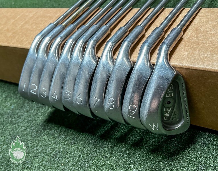Used RH Ping Black Dot Eye 2 Irons 1-PW Stiff Flex Titanium Golf Club Set