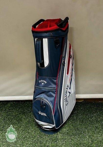 Used 2023 Callaway CHEV 14 Way Golf Cart Carry Bag Red/White/Blue