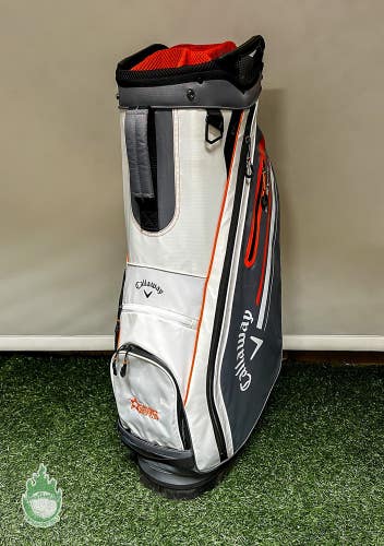 Used 2023 Callaway CHEV 14 Way Golf Cart Carry Bag Grey/White/Orange