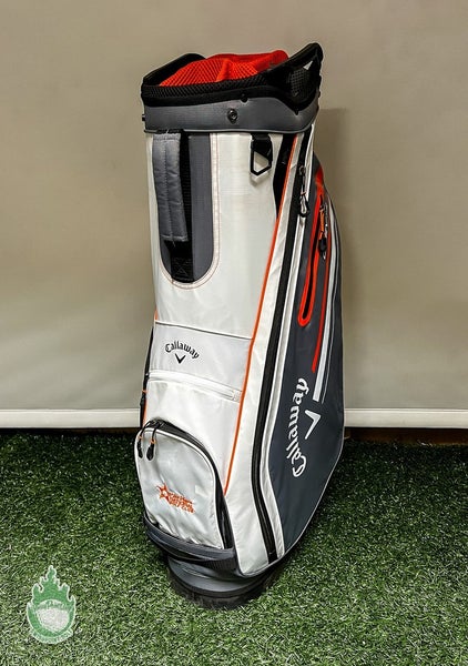 Used 2023 Callaway CHEV 14 Way Golf Cart Carry Bag Grey/White/Orange