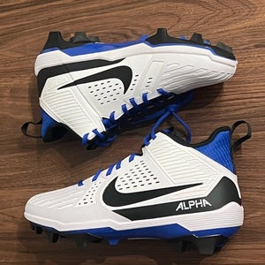 Nike Mens 11 Alpha Menace Strong Football Cleats White/Hyper Royal II5139-101