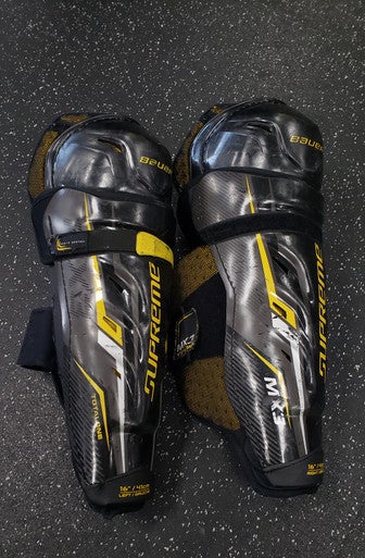 Used Bauer SUPREME MX3 Junior Shin Guards Black 16" 11849-S000032612
