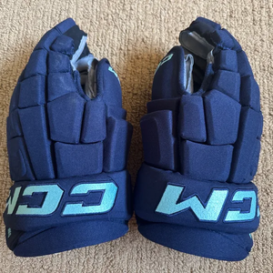 CCM HG12 Gloves 14" Pro Stock (Used) Seattle Kraken Hockey Gloves Vince Dunn
