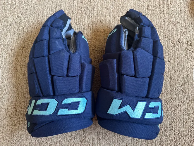 CCM HG12 Gloves 14" Pro Stock (Used) Seattle Kraken Hockey Gloves Vince Dunn