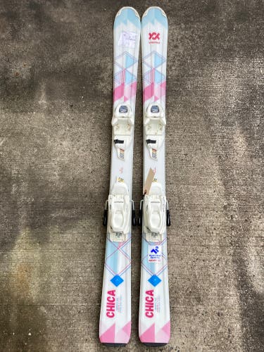 Used Girl's Volkl Chica 100 cm Skis | Marker 4.5 Bindings | Max DIN 4.5